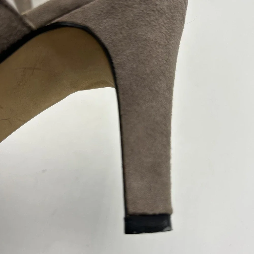 Andrew Geller Heels Womens 10 B Couture Beige Leather Slip On Spain 3